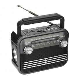 128BT Portable All-Band Radio with FM/AM/SW1-6, USB/TF/BT Connectivity, Dual Power (Battery/USB), Loud Speaker & Headphone Jack, Digital Display, Ergonomic Handle & Protective Grille - Indoor/Outdoor Multi-Wave Receiver with AM/FM/SW1-6 Tuning, USB/TF/BT Streaming, Battery/USB Power Options, Compact & Portable Design for Home, Travel, Camping, Emergencies - Ideal for Music & News Use, USB Radio Portable