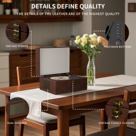 Yintiny Wireless CD Player with Built-in Speaker, Hi-Fi Sound, Compact Faux Leather Design, USB & Battery-Powered, Ideal for Home Decor & Holiday Gifts, Portable Audio Player, Stylish Audio Accessory, Durable Audio Device