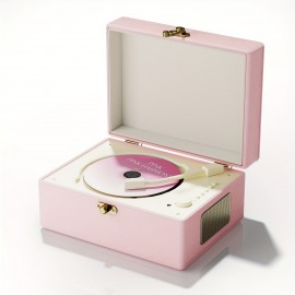 Yintiny Wireless CD Player with Built-in Speaker, Hi-Fi Sound, Compact Faux Leather Design, USB & Battery-Powered, Ideal for Home Decor & Holiday Gifts, Portable Audio Player, Stylish Audio Accessory, Durable Audio Device