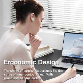 Wireless Earbuds: Touch Controls & HD Calling, Featuring Ultra-Long Battery, Noise Cancellation, and Seamless Wireless Connectivity - Ideal for Lifestyle & Gaming | Modern Aesthetic Design