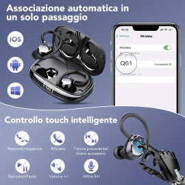 Wireless Headphones, High-fidelity Stereo Sports Wireless 5.3 In-ear Headphones with Hook, 48H Deep Bass, LED Display, Noise Reduction, Built-in Running Microphone