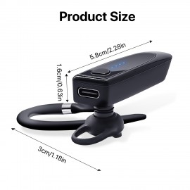 180-Hour Standby Time Wireless Headset with Microphone - Mono Business Earbuds, Noise Cancelling, Push Button Control, USB-C Charging, for Office, Travel, Gaming, Gaming Headset, Sleek Headset, Durable Headset