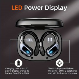 Wireless Sport Earbuds With Mic, In-Ear Headphones, Earphones With LED Display, Mini Charging Case Headset For Iphone Android