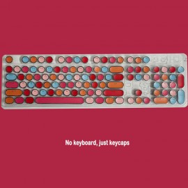 Lipstick Series 104 Mechanical Keyboard with Transparent Circular Keycaps - Electroplated, ABS Material, Vibrant Colors, Durable & Easy to Clean