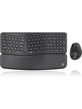 Redragon BS7162 Wireless Keyboard and Mouse Combo 108 Keys 2 4Ghz Wireless Low Profile Membrane Keyboard w Sloping Comfy Design Wrist Rest 4000 DPI Max Ergonomic Mouse