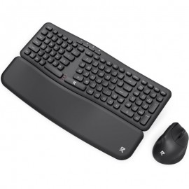 Redragon BS7162 Wireless Keyboard and Mouse Combo 108 Keys 2 4Ghz Wireless Low Profile Membrane Keyboard w Sloping Comfy Design Wrist Rest 4000 DPI Max Ergonomic Mouse