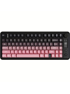 M75 Gaming Keyboard, RGB Backlit Small Membrane Keyboard with Smart Display & Knob, PBT Gradient Keycaps for PC, MAC