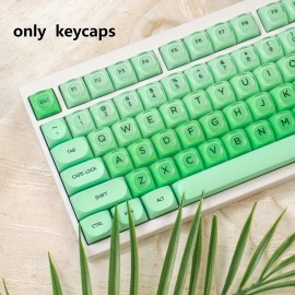 132-Key MOA Jelly Green Gradient Keycap Set with Cute Ball-Top PBT+PC Caps for 61/64/75/87/98/104 Layouts