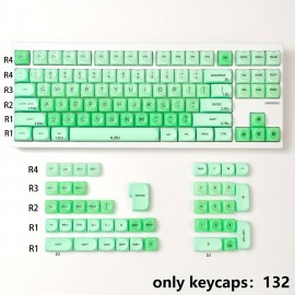 132-Key MOA Jelly Green Gradient Keycap Set with Cute Ball-Top PBT+PC Caps for 61/64/75/87/98/104 Layouts