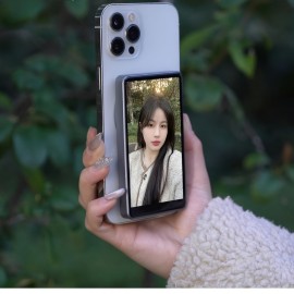 Phone Vlog Selfie Monitor Screen, Magnetic Stand for MagSafe, Rear Camera for Selfie Vlog, iPhone And Android Compatible, Wireless Connectivity