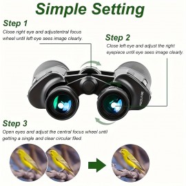 [High-Definition Binoculars] 10x50 High-Definition Binoculars with FMC Multi-Layer Coating | Ideal for Bird Watching, Sports Events, Hunting - Includes Carrying Case and Shoulder Strap