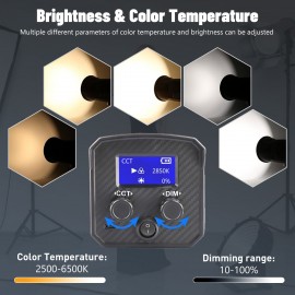 [Pro RGB LED Video Light] PULUZ Portable LED Video Light, Adjustable Color Temperature 2500K-6500K, Metal Mini COB Continuous Lighting for Video Recording, Outdoor Shooting and Live Streaming
