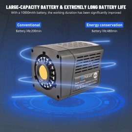 [Pro RGB LED Video Light] PULUZ Portable LED Video Light, Adjustable Color Temperature 2500K-6500K, Metal Mini COB Continuous Lighting for Video Recording, Outdoor Shooting and Live Streaming