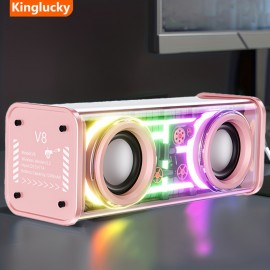 Kinglucky Portable Wireless Speaker, HD Surround Sound, Mini Subwoofer, All Day Playtime, Hands-Free Call, Ultra-Portable Speaker, Speaker for Home/Party/Outdoor/Beach, Perfect Gift, Festival, Home Speaker, Party Speaker, Sleek Speaker, Modern Speaker, Highquality Sound, Premium Audio, Speaker, Music Lovers, Gift Idea
