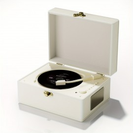 Yintiny Wireless CD Player with Built-in Speaker, Hi-Fi Sound, Compact Faux Leather Design, USB & Battery-Powered, Ideal for Home Decor & Holiday Gifts, Portable Audio Player, Stylish Audio Accessory, Durable Audio Device