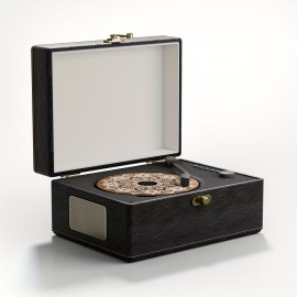 Yintiny Wireless CD Player with Built-in Speaker, Hi-Fi Sound, Compact Faux Leather Design, USB & Battery-Powered, Ideal for Home Decor & Holiday Gifts, Portable Audio Player, Stylish Audio Accessory, Durable Audio Device