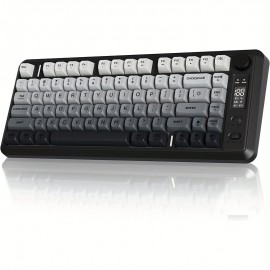 M75 Gaming Keyboard, RGB Backlit Small Membrane Keyboard with Smart Display & Knob, PBT Gradient Keycaps for PC, MAC