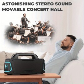 Portable Wireless Speaker with 100w Booming Stereo Sound, 10000mAh Long-Lasting Battery Life, 20h Play, Dsp Driven Technology, Bt 5.3, RGB Lights, Aux&Usb&Tf-Card Input, Multiple Play Modes, Tws Paring Speaker, Outdoor Speaker for Camping, Beach, Travel, Party, Gifts, Microphone not Included.