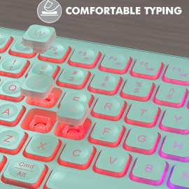 Wireless RGB Backlit Keyboard And Mouse Set with 2000 DPI, Rechargeable Quiet Mouse, Ergonomic Slim Design, Compatible with Windows And Mac Laptops.