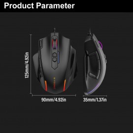 1pc Wired RGB Gaming Mouse - Ergonomic Right-Handed Design, 5 DPI Sensitivity Levels, RGB Lighting with Colors, Plug & Play - PC/Laptop Computer Mouse, Compatible with 10 (Ideal Gift for Gamers, Birthdays &