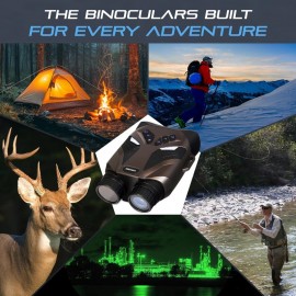 Night Vision Goggles for Adults Digital Night Vision Binoculars with 8X Digital Zoom 32GB Card 3 LCD Wolf Design Rechargeable Infrared Goggles Can Save Photo Video for Camping Hiking Grey