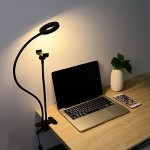 [LED Selfie Light] USB Powered Adjustable LED Selfie Light with Phone Holder | Dual-Color Ring Light for Live Streaming and Beauty | Ergonomic Design and Flexible Gooseneck Lamp, No Battery Required