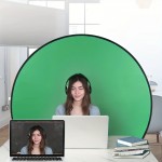 Round Green Screen Backdrop for Streaming and Photography - Durable Polyester Material, Perfect for Podcasting, Video Calls, Meetings, and Home Office Use, Meetage Streaming Setup | Studio Style Backdrop | Lightweight Screen, Green Screen Light