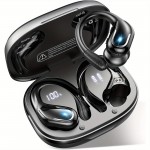 [Pure Bass Sound] LIFEBEE Wireless Earbuds | Earphones with Earhooks | Pure Bass Sound | ENC Noise Cancelling | Dual-LED Display | Built-in Microphone