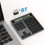 2.4G Dual Mode Wireless Numeric Keyboard with Display Calculator 2in1 Portable Ergonomic Number Keypad for Win/Mac